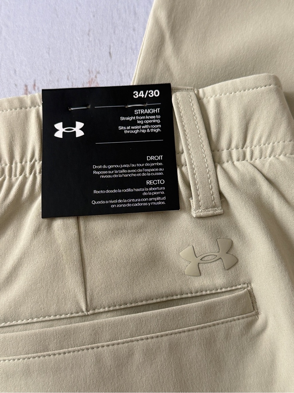 NWT Under Armour Golf Pants Mens 34x30 Khaki Straight Fit Stretch Performance - Picture 7 of 10